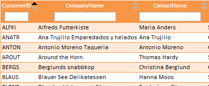 jQuery Table Filter