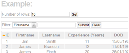 Sortable Table