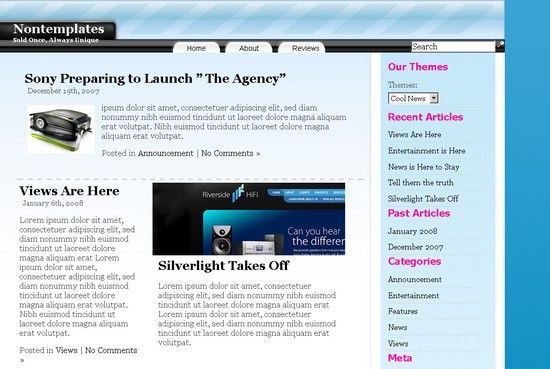 Cool News CMS theme/tema for WordPress som CMS