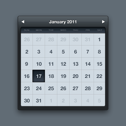 mega3 60 User Interface Calendar Inspirations and Downloads