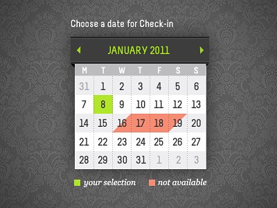 shot 12987356171 60 User Interface Calendar Inspirations and Downloads