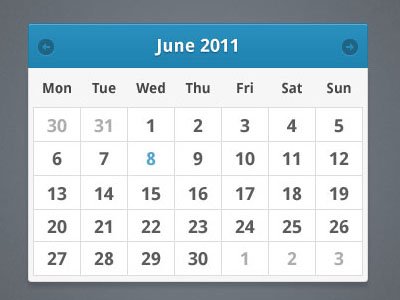 A minimalist calendar widget 60 User Interface Calendar Inspirations and Downloads