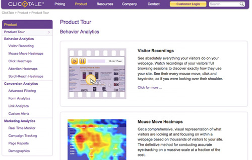 clicktale 25 Tools to Improve Your Websites Usability