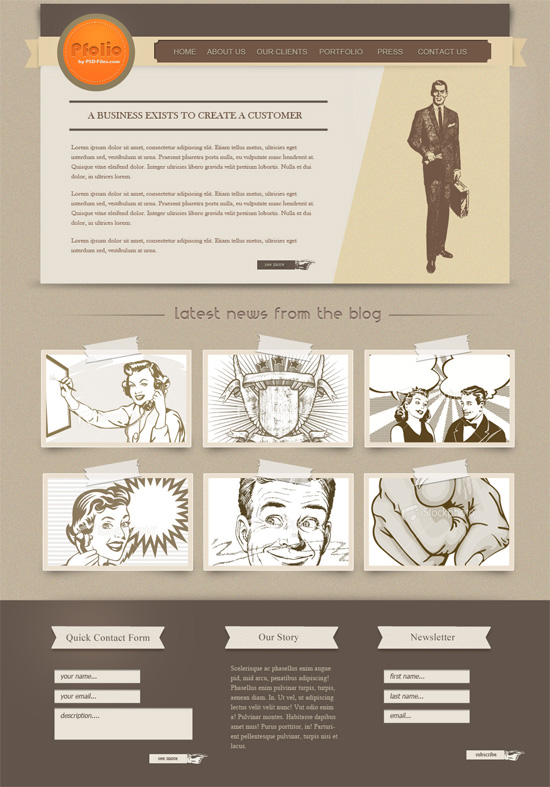 How to Create a Vintage Photoshop Website Layout