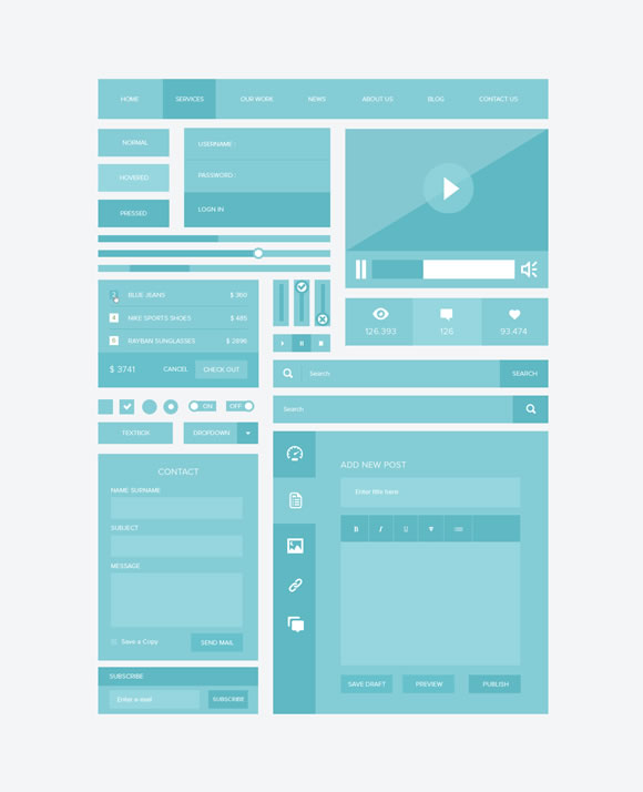 10 Free Flat UI Kits